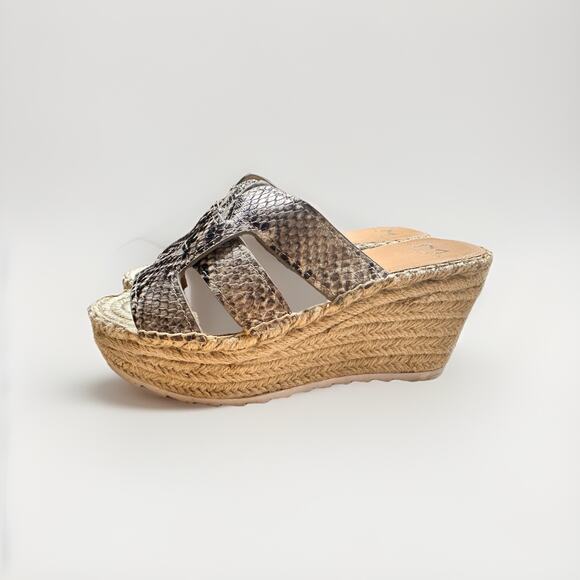 Marc Fisher Python Snakeskin Robbyn Espadrille Size 6 Slip On Style - Picture 1 of 6